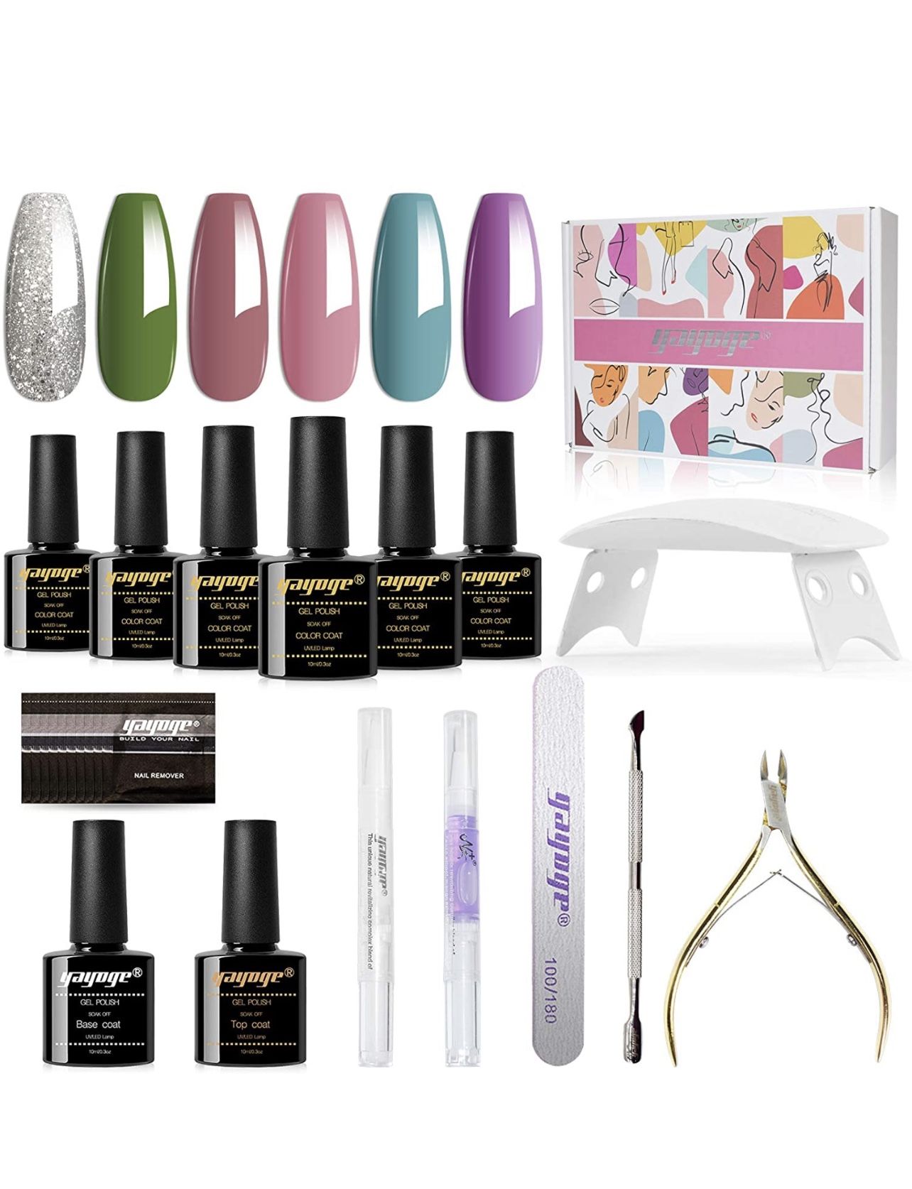 Gel Nail Polish Kit with UV Lamp