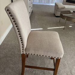 Pair Of Beige Counter Stools