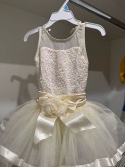 Girls Ivory Sequin Dance Costume and Dress