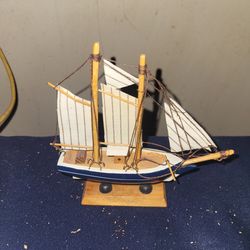 Vintage wooden model ship 1990s