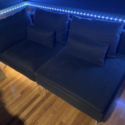 IKEA Couch Gray 2 Person/Seat Comfortable Black And Pillows 