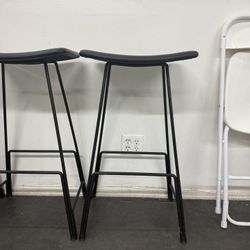 Bar Stools Black - Leather Look 