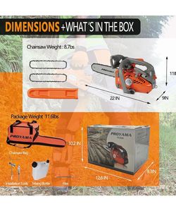 Brand New PROYAMA 26cc 12" Gas Chainsaw with Carry Bag & Tools