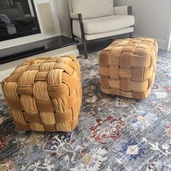 New Velvet Ottomans 