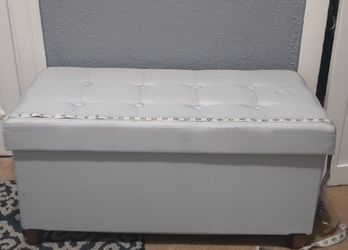 Ottoman Storage Light Blue. Slightly Used