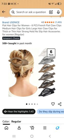 6-Pack Flat Hair Claw Clips š¤š¤