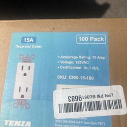 100Pack 15A decorator Outlets NIB