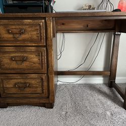 Vintage Wood Desk w/ three Storage Drawers – Great Condition!