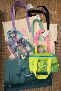 New Trader Joe’s mini pastel totes, large totes, mini cooler and large cooler bundle
