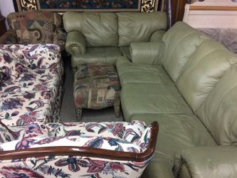 Leather sofas and love set