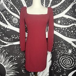 XS state Ruby red long sleeve glitter dress