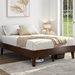 Full Size Bed Frame Platform Solid Wood 