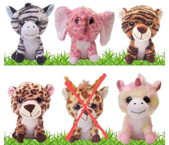 Brand New 7-in Plush Animals