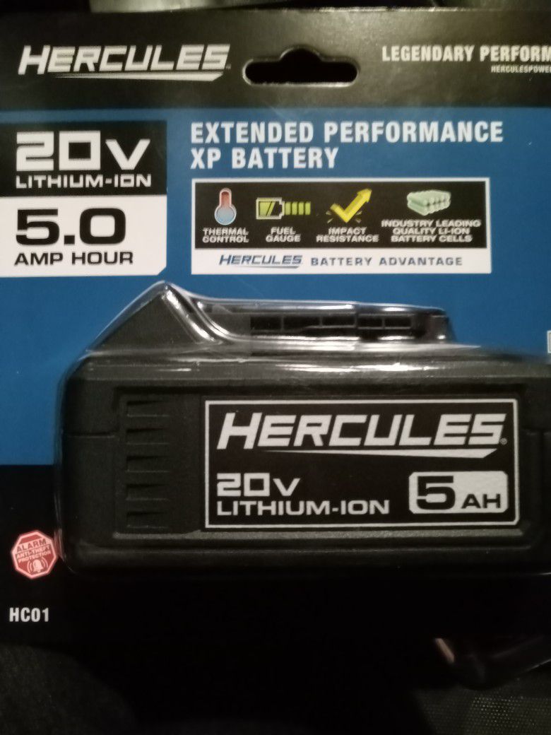 Brand NEW HERCULES 5 AmpHour Lithium Ion 20 Volt Battery