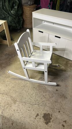 White Wood Toddler Rocking Chair   Normal Wear And Tear