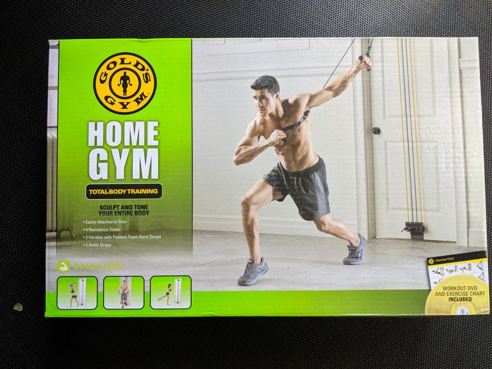 Gold's Gym Home Gym Total Body Resistance Training Exercise Program Door Attached
