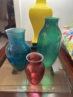 Rare Antique Josh Simpson Glass Vases