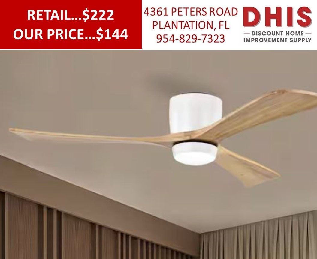 Serenity Shine 52 in. Integrated LED Indoor Flush Mount  Ceiling Fan with Light and Remote