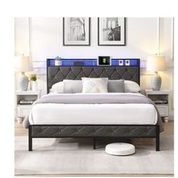 Queen Bed Frame With Storage Headboard