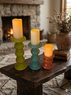 Sullivan Ceramic Pillar Candle Holders - Set of 3