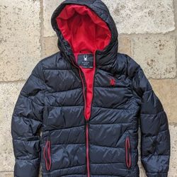 EUC Spyder Boys Water Resistant Hooded Puffer Jacket SIZE MEDIUM 10/12