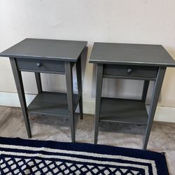2-Ikea Modern gray nightstands 
