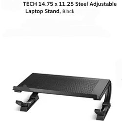 Laptop Stand 14.75 x 11.25 Steel Adjustable , Black