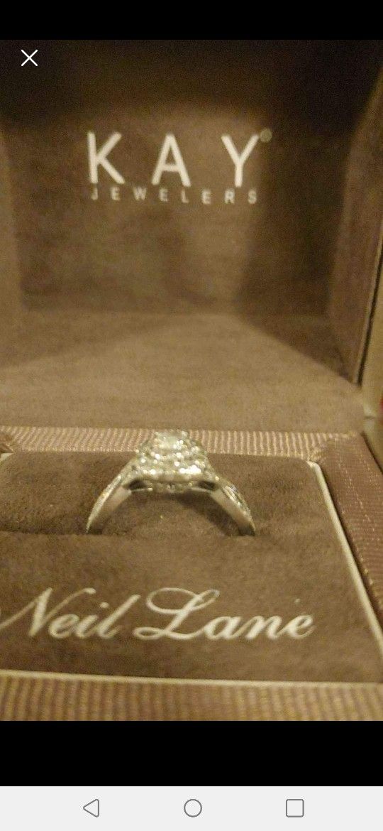 Neil Lane Round Diamond Engagement Ring 7/8 ct tw 14K White Gold