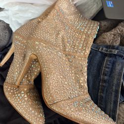 Rhinestone Ankle Boots
