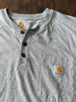 Carhartt Men's Gray Henley Pocket T-Shirt Size Large