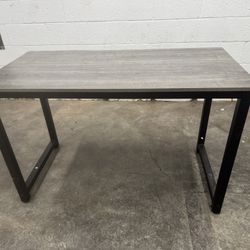 Wooden Table / Desk With Metal Frame  47 1/4” long  23 3/4” deep  30 “ deep 