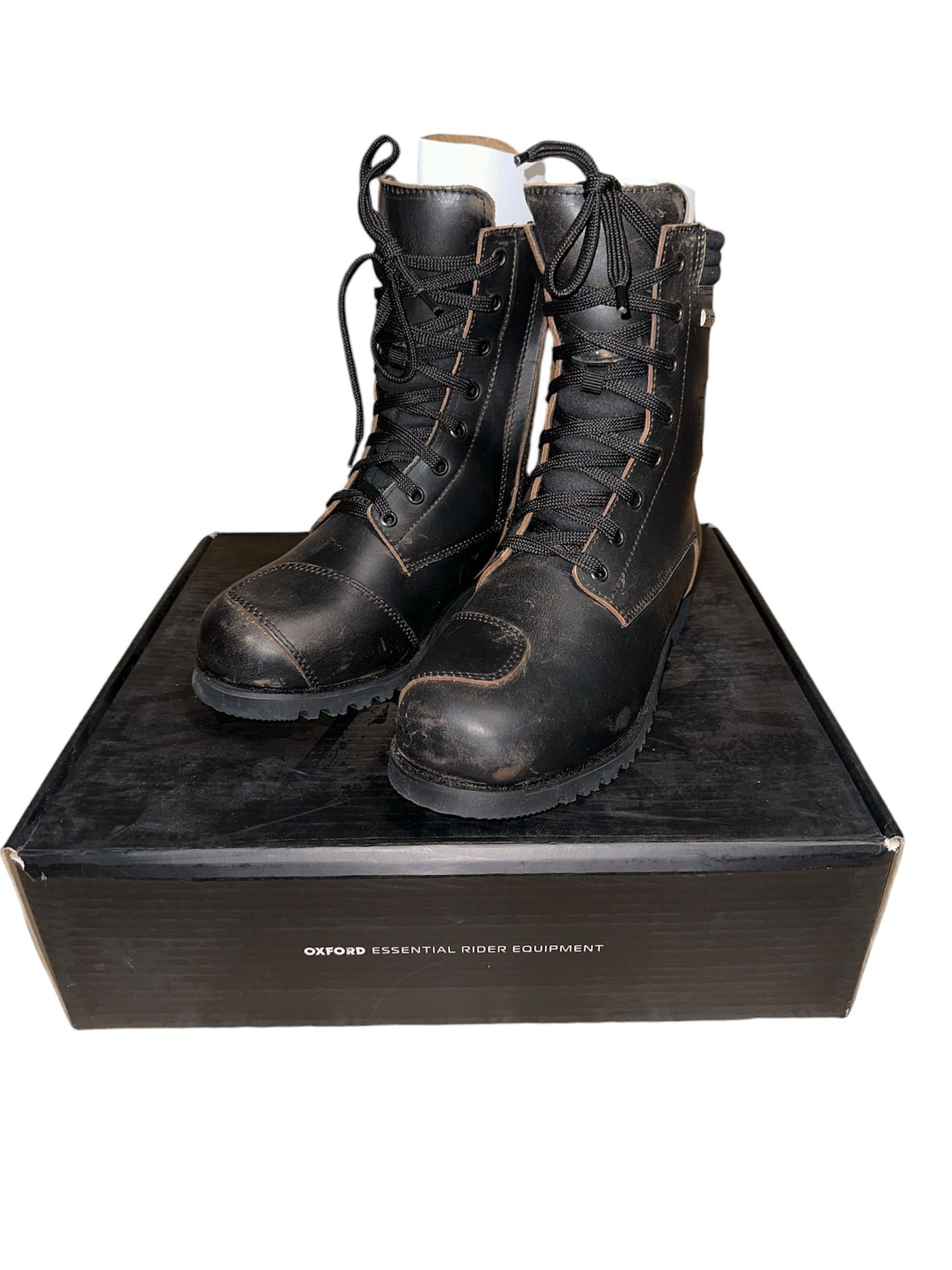 Oxford Magdalen Motorcycle Riding Boots Black Distressed women’s Size 9 NWT