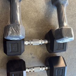 Dumbbells   25 pounds pair  and  10  pounds pair  45$