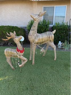 Set of Two Reindeer Decorations 5ft and 46in  tall