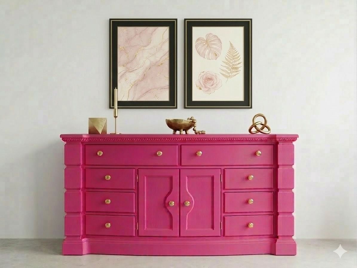 Hot pink dresser