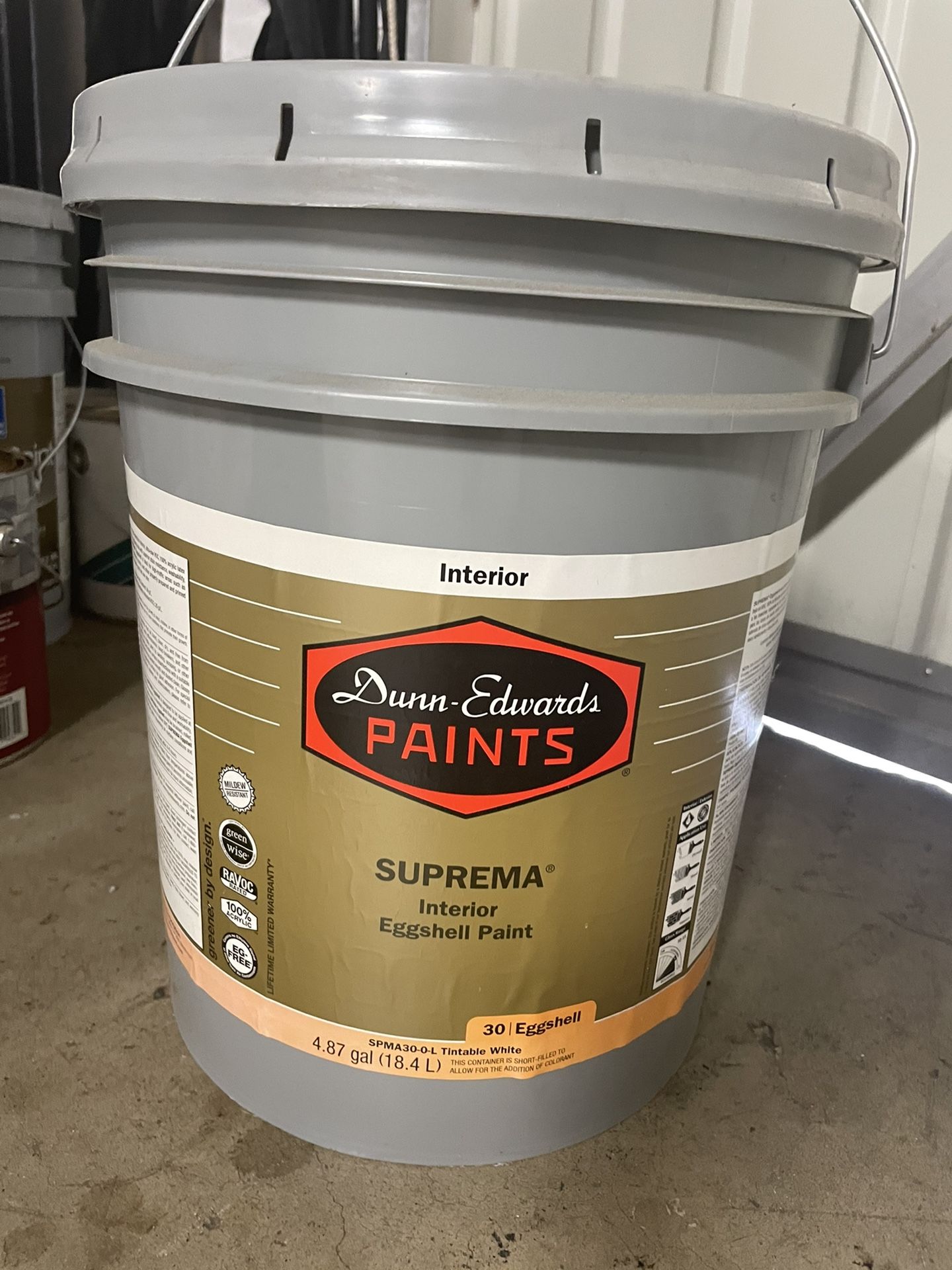 (3) 5 Gallon Buckets- Suprema Interior Eggshell Paint