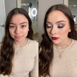 Hairstyle and makeup