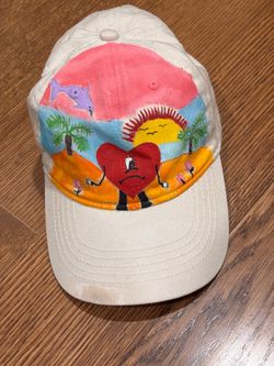 Hand-Painted Bad Bunny Un Verano Sin Ti Inspired Hat 🌴❤️