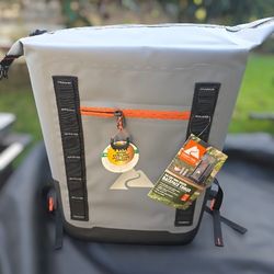 Ozark Trail 24 Can Welded Cooler, Wide Mouth Cooler Backpack with Microban®, Gray