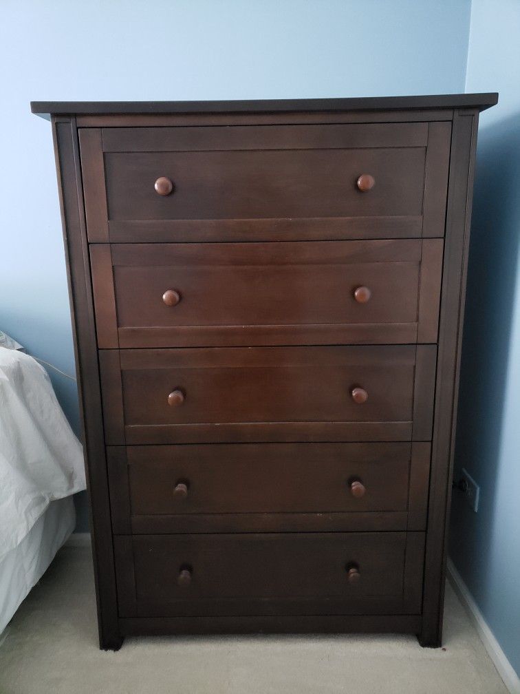 Tall Espresso Dark Brown Dresser