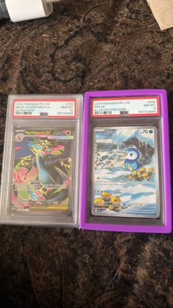 PSA Graded Pokémon Cards Mega Charizard X ex & Piplup