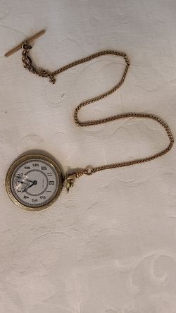 Antique Tribune 14k Gold-Filled Railroad Pocket Watch 15" Chain 73g