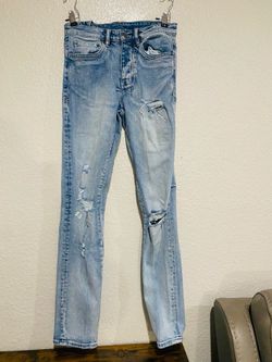 Ksubi Women's Light Wash Distressed Skinny Stretch 5-Pocket Logo Jeans