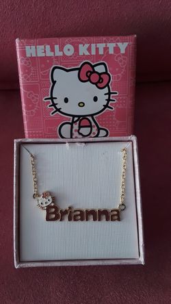 Brand new customized Hello Kitty Hailey name plate necklace 10 karat gold over sterling silver