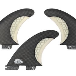 Pacific Vibrations Surfboard Fins Tri Set Fits Fcs2 Base Am1,Am2,Am3 Templates 