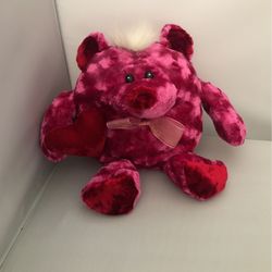 Valentines 12” Pink Round Heart Teddy Bear