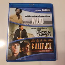 $5 BLU RAY MOVIE. MUD , THE LINCOLN LAWYER , KILLER JOE.. $5 OR TRADE FOR A MOVIE TITLE I DO NOT ALREADY OWN.
