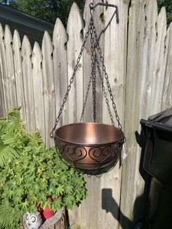 NEW Hampton Bay 14” round copper planter