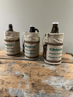 ALL For $10!! Beer/Cider Growlers + Canvas Carriers