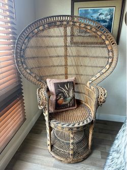 Vintage wicker peacock chair